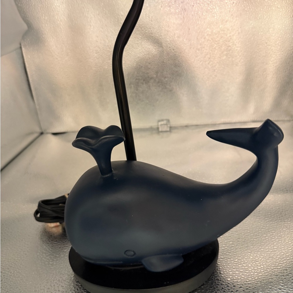 Whale Shaped Navy Blue Table Lamp - Picture 3 of 4